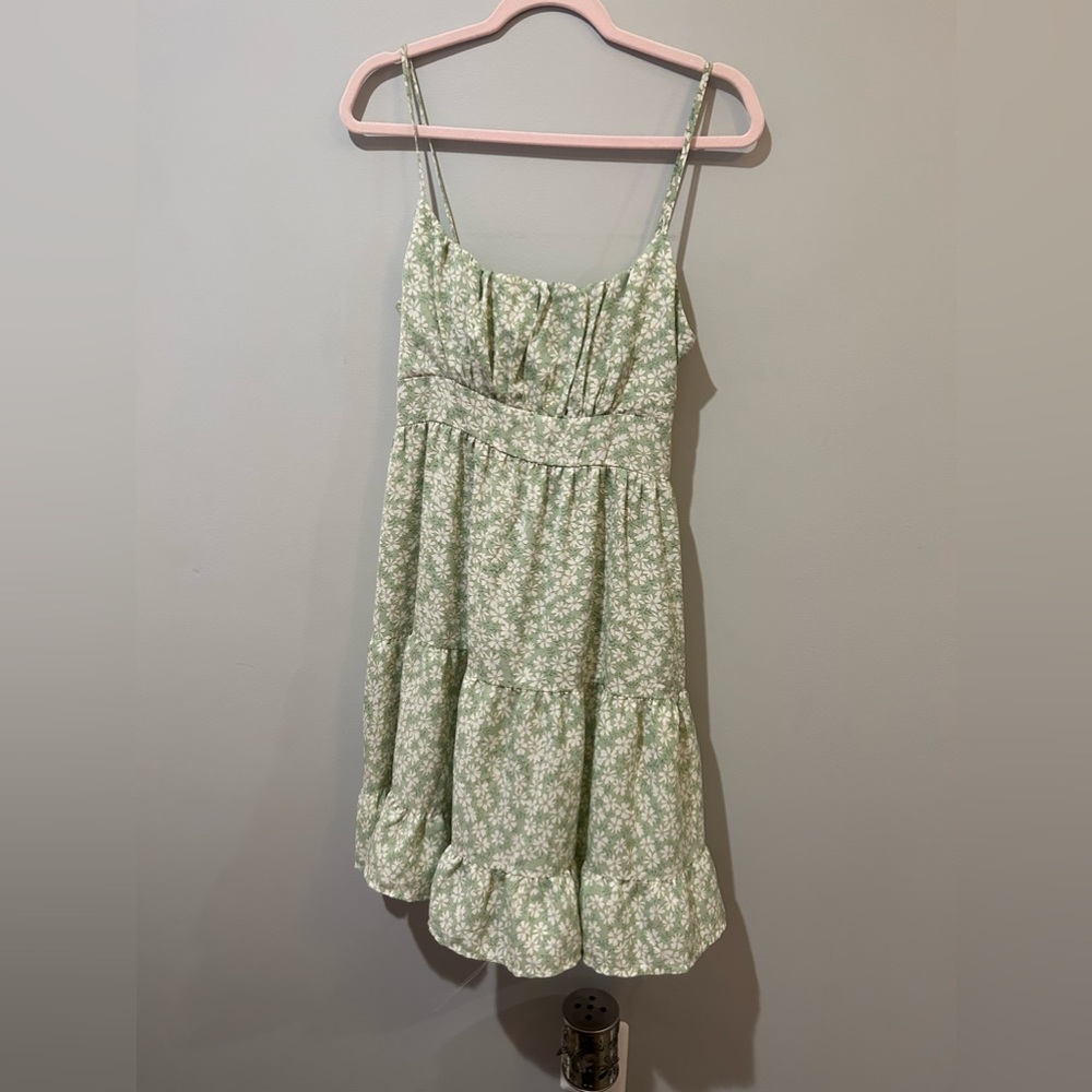 Light green floral dress